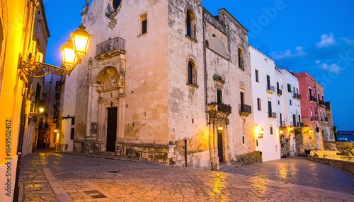 Fototapeta Naklejka Na Ścianę i Meble -  Old European town street at dawn