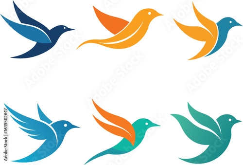 Modern Blue Bird Logo Collection