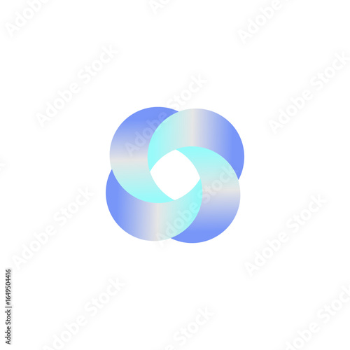 Shimmering Cyan Helix Orb Logo