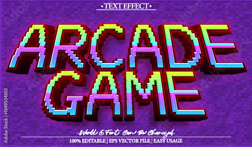  Retro Pixel Arcade Game Text Effect Editable Alphabet