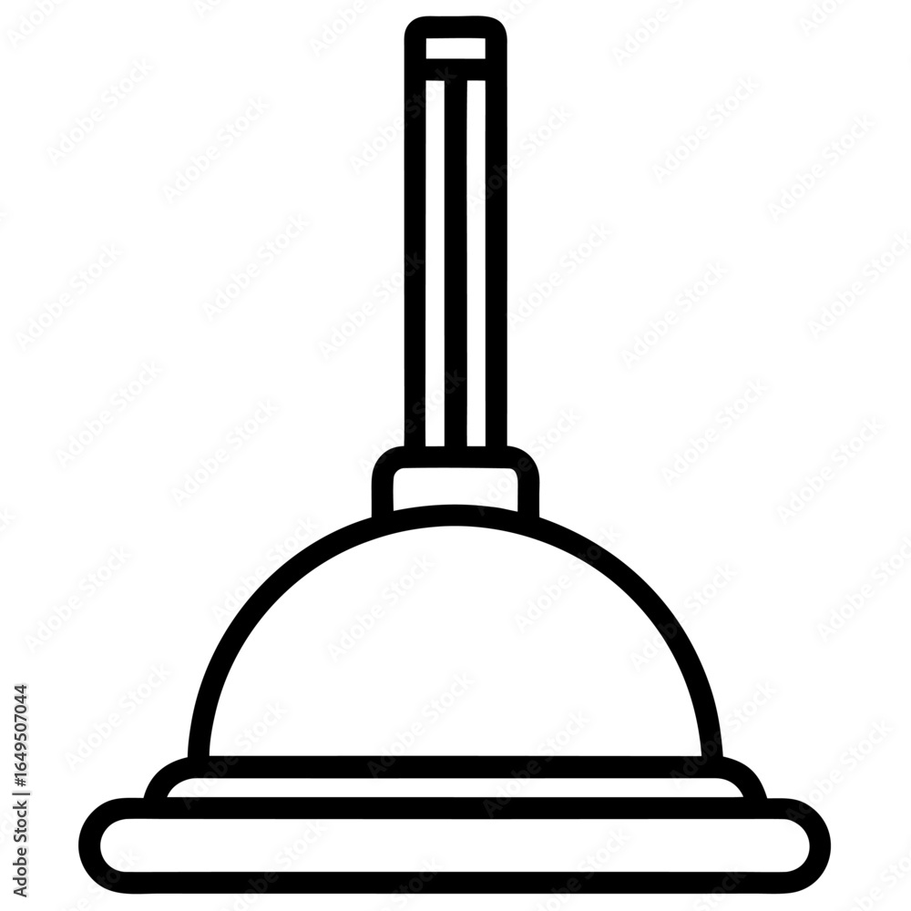 Fototapeta premium Outline icon of a plunger on a white background toilet plunger