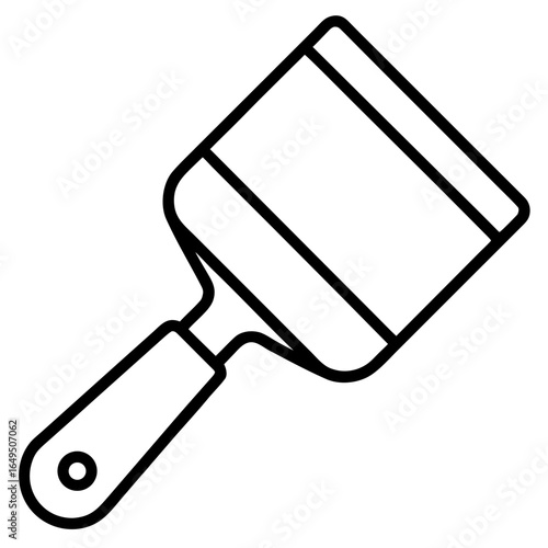 Outline icon of a putty knife on a white background