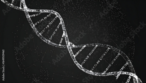 Abstract Digital DNA Double Helix Structure.