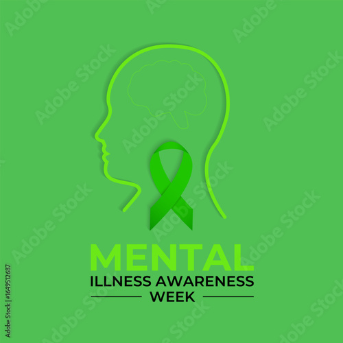 Mental Illness Awareness Week promotes mental health education, increases awareness, and reduces stigma. observed each year during the first full week of October. Banner poster design template. Eps 10