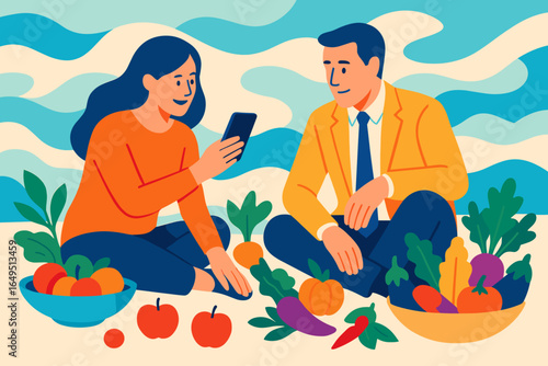 An elderly Indian woman who sells vegetables is utilizing UPI for her transactions