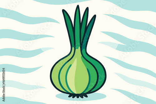 Scallions have green stalks, white bulbs, and root hairs