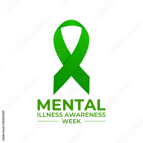 Mental Illness Awareness Week promotes mental health education, increases awareness, and reduces stigma. observed each year during the first full week of October. Banner poster design template. Eps 10