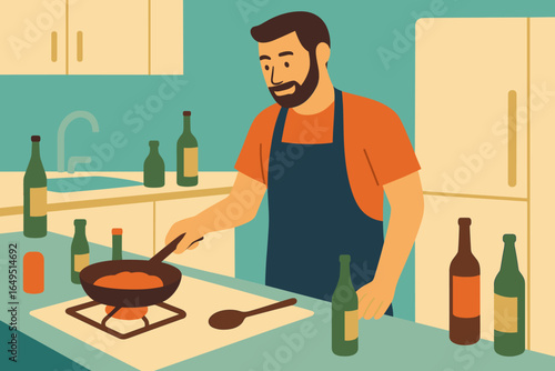 Man unintentionally ignites his food while trying to prepare a meal in his own home