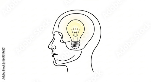 A lightbulb illuminates a person's mind, symbolizing inspiration and a brilliant idea.