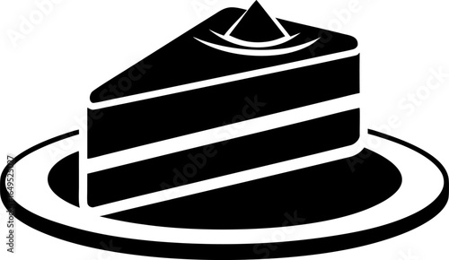 Piece of Layered Dessert Cake Silhouette