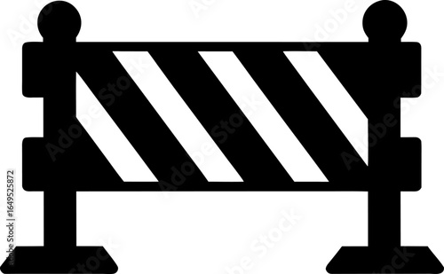 Barricade Icon Silhouette Vector Illustration Black