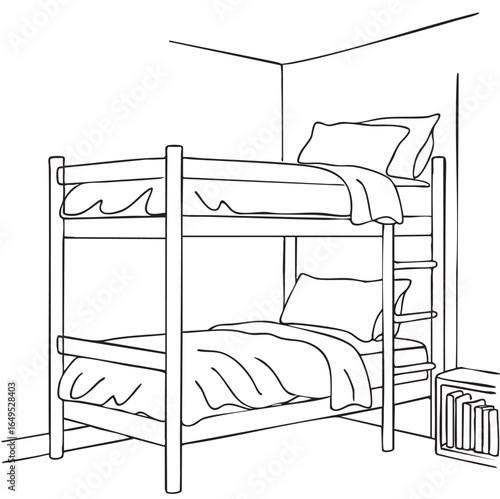 Line sketch bunk bed