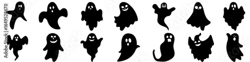 Ghost icon vector set. Phantom illustration sign collection. Specter symbol. Halloween logo. Spirit mark.