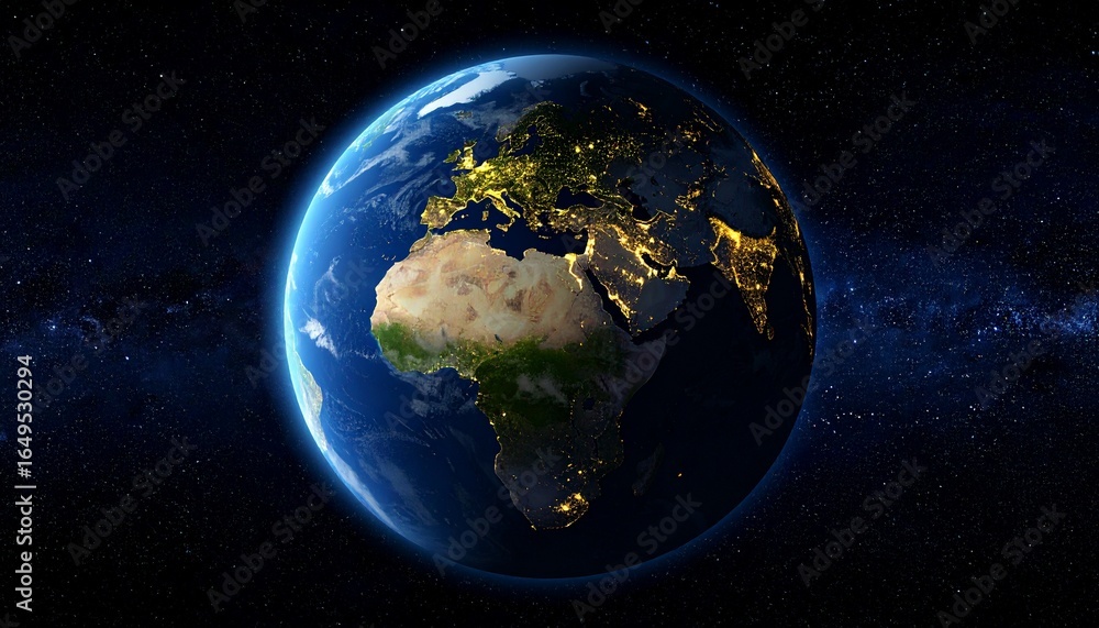 Obraz premium Earth and City Lights