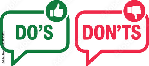Dos and Donts Illustration Representing Correct and Incorrect Methods in Green and Red Color Scheme Guide to Success