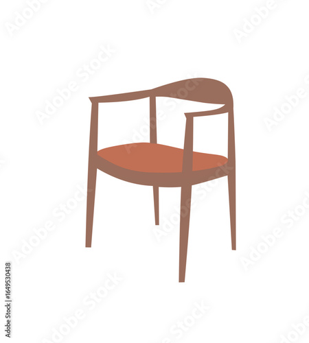 vector illustration of brown chair in furniture industry
