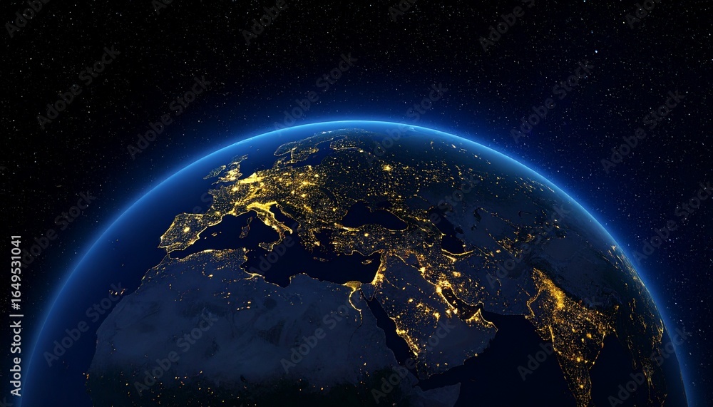 Obraz premium Earth and City Lights