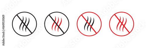 Anti-bad smell icon. Stop the bad smell of icons. no bad smell, odor, no smoking vector icon . EPS 10  .