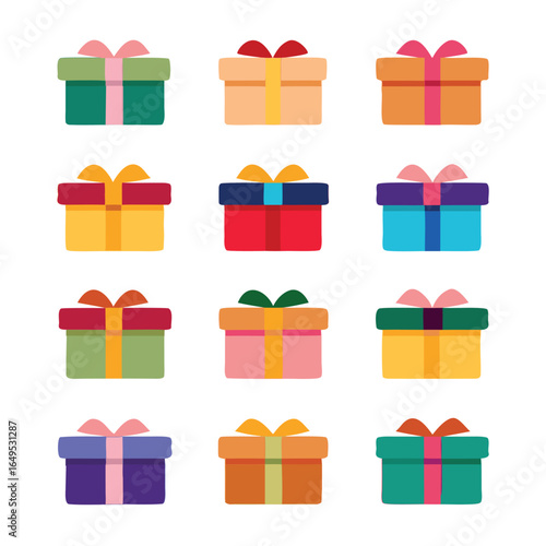 set of colorful gift boxes