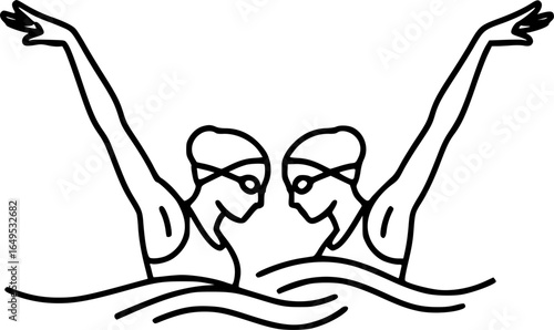 Synchronized swimming icon. Outline synchronized swimming vector icon for web design isolated on white background
