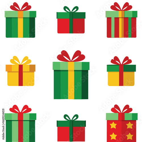 set of colorful gift boxes