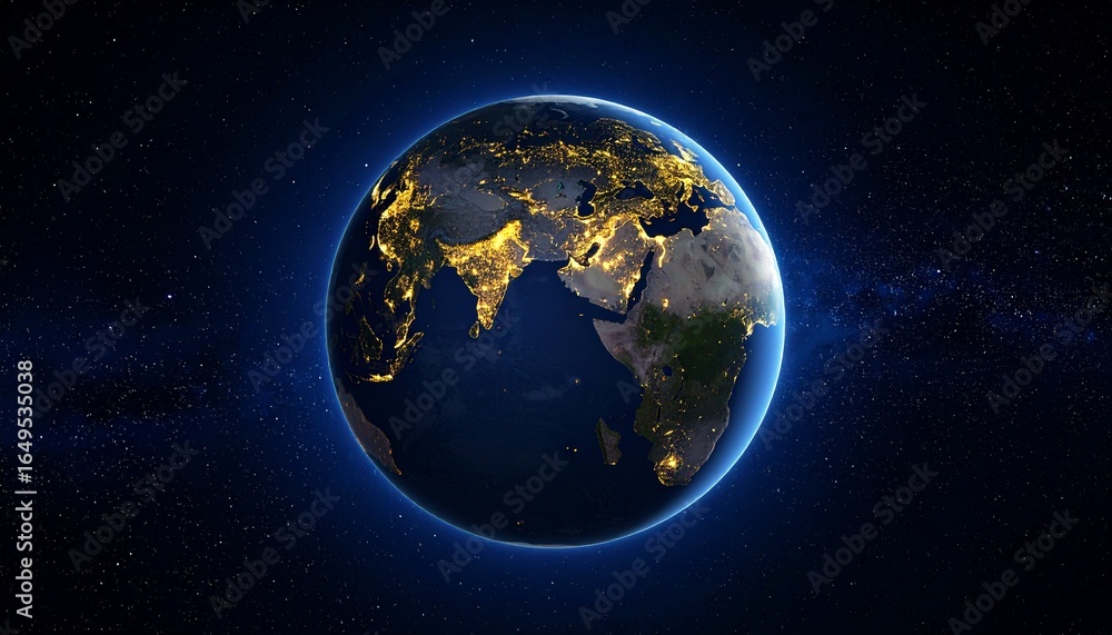 Fototapeta premium Earth and City Lights