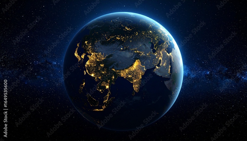 Fototapeta premium Earth and City Lights