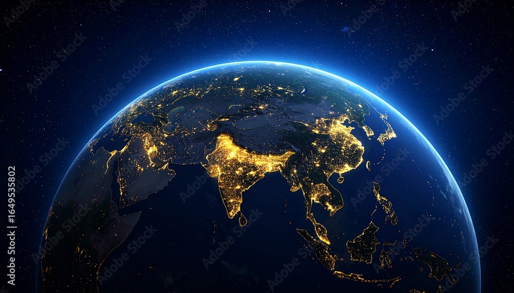 Obraz premium Earth and City Lights