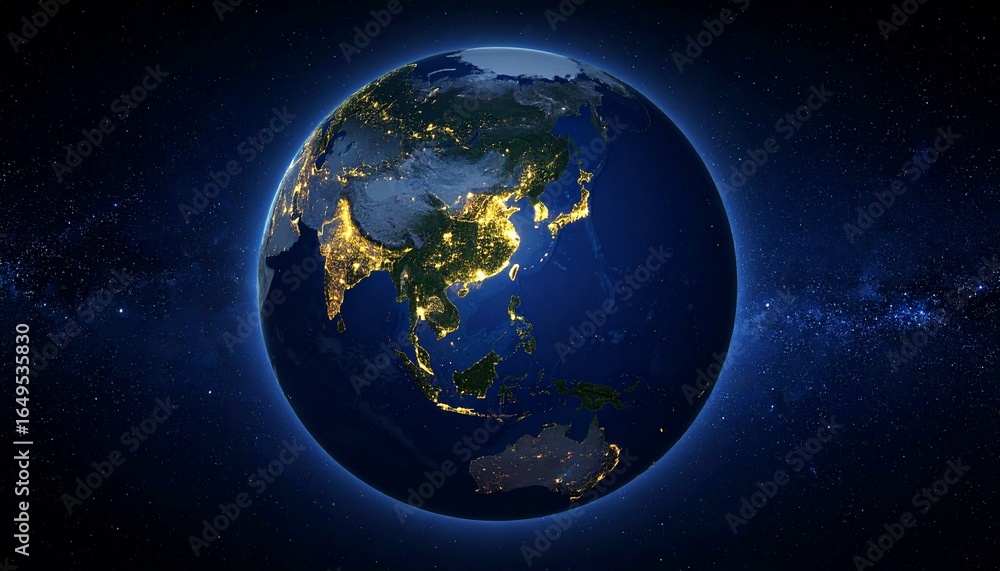 Fototapeta premium Earth and City Lights