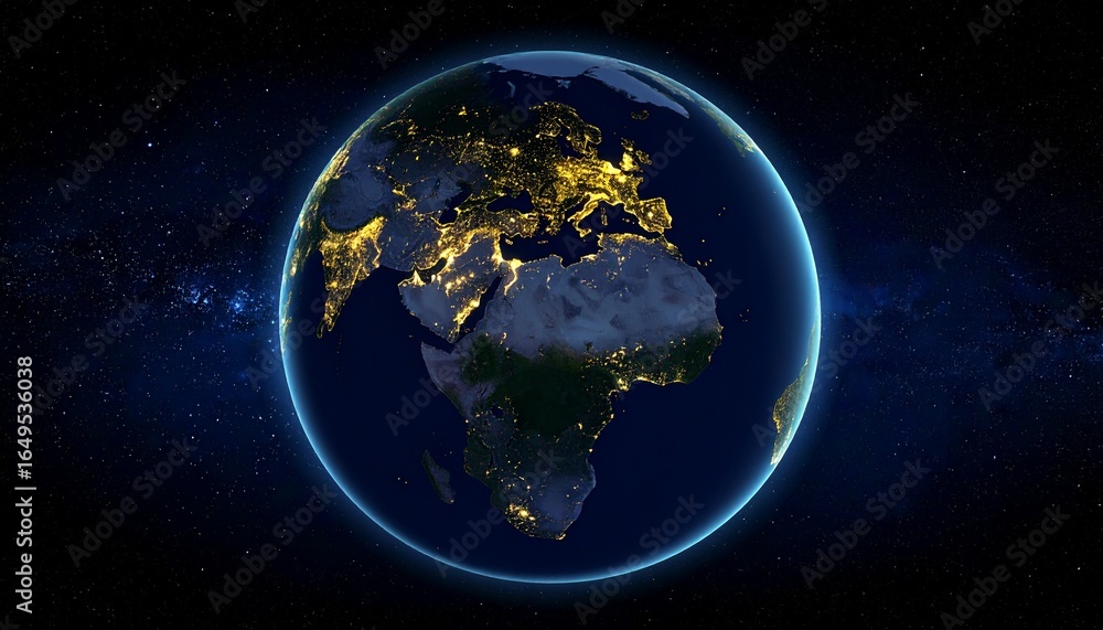Fototapeta premium Earth and City Lights