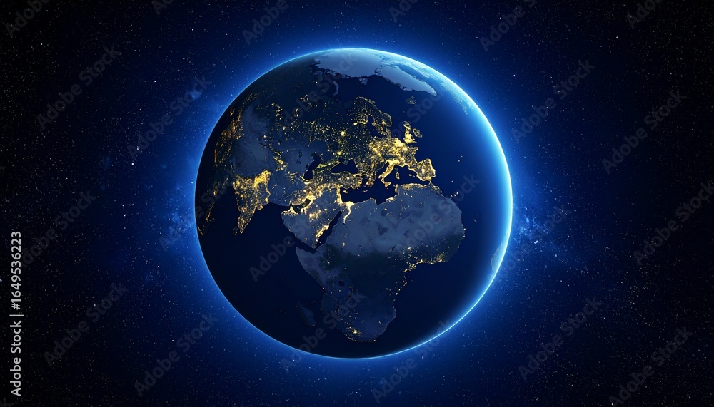 Fototapeta premium Earth and City Lights