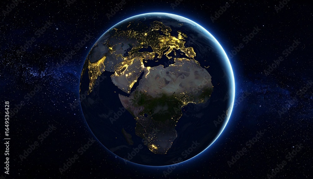 Fototapeta premium Earth and City Lights