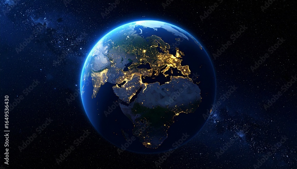 Fototapeta premium Earth and City Lights