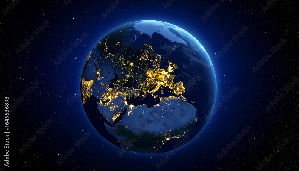 Fototapeta premium Earth and City Lights