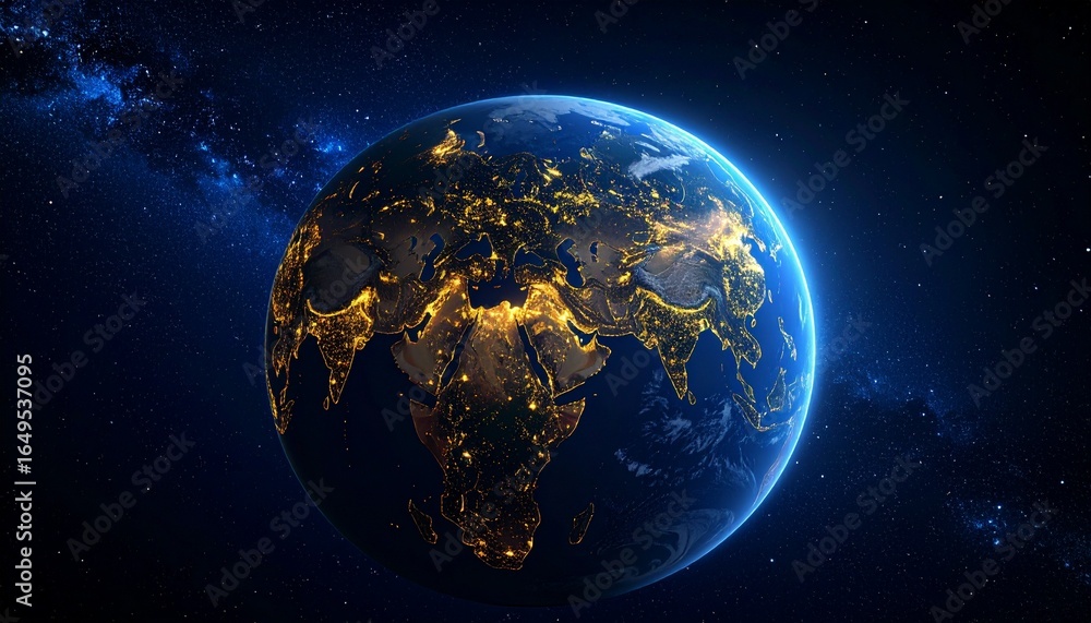 Fototapeta premium Earth and City Lights