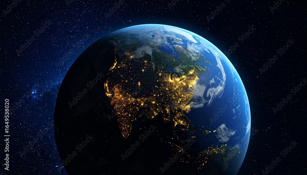 Fototapeta premium Earth and City Lights