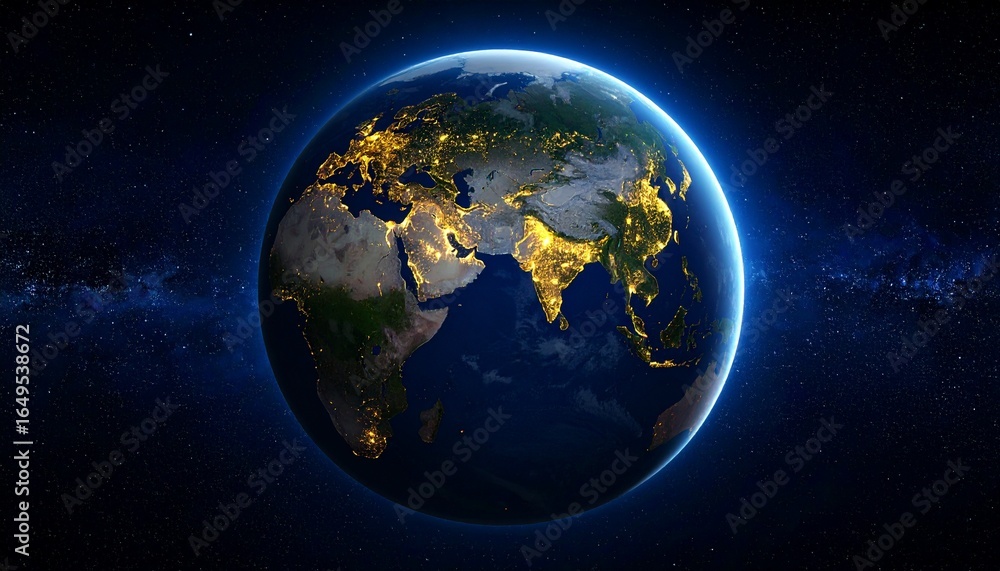 Fototapeta premium Earth and City Lights