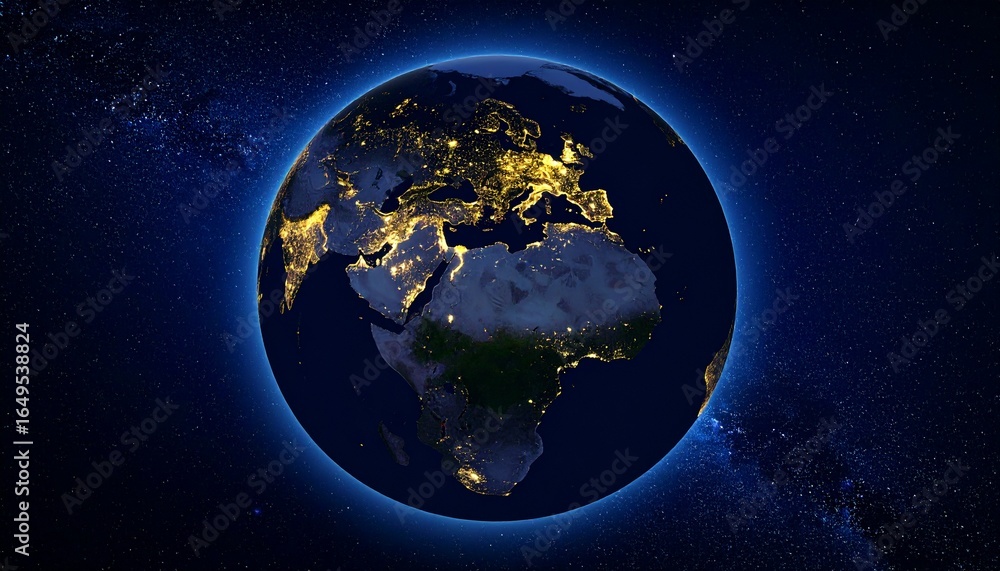 Fototapeta premium Earth and City Lights