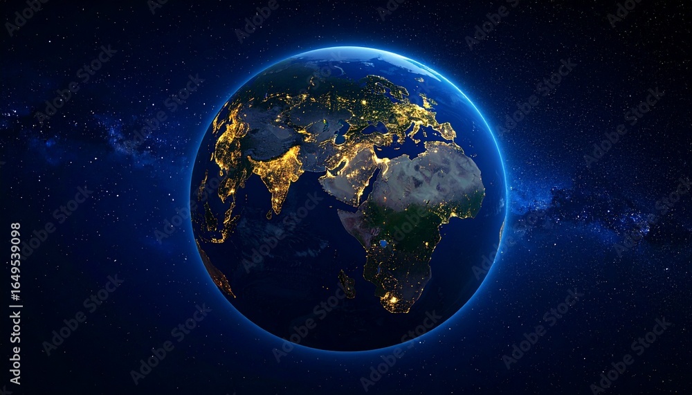 Fototapeta premium Earth and City Lights