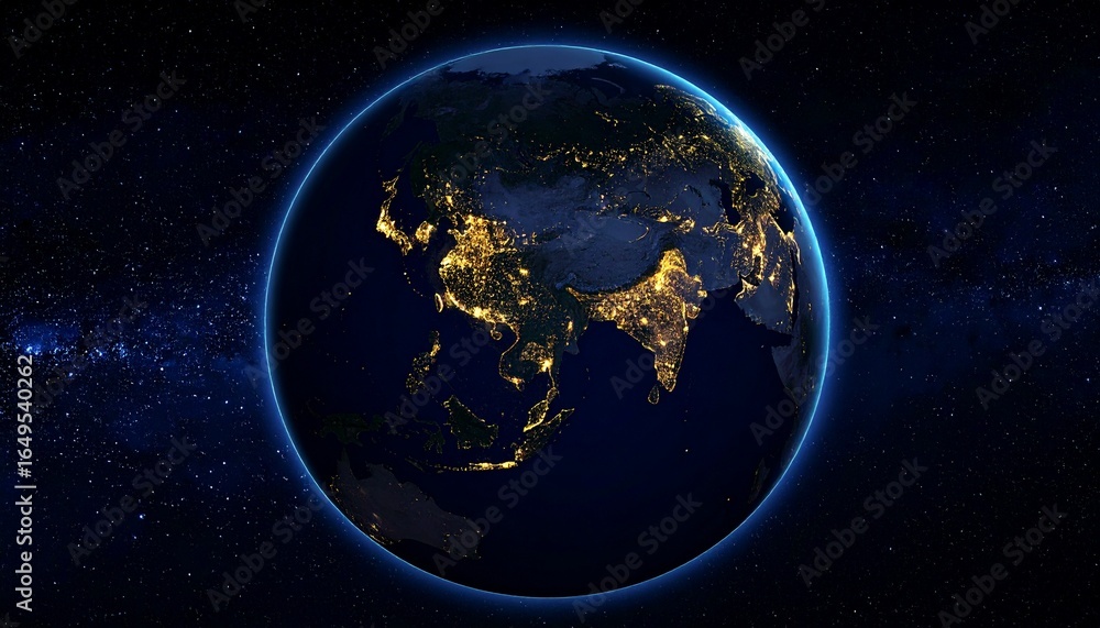 Fototapeta premium Earth and City Lights