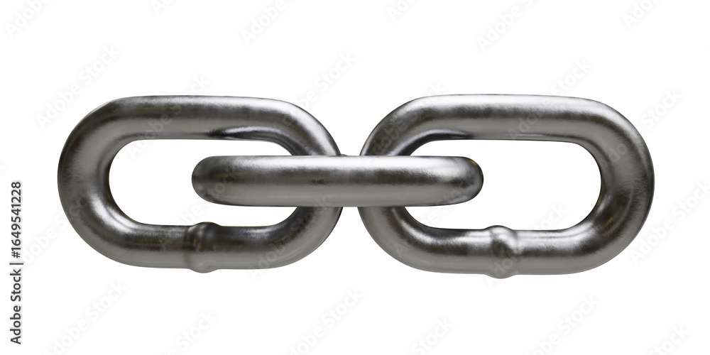 Obraz premium silver metallic chain link on transparent background