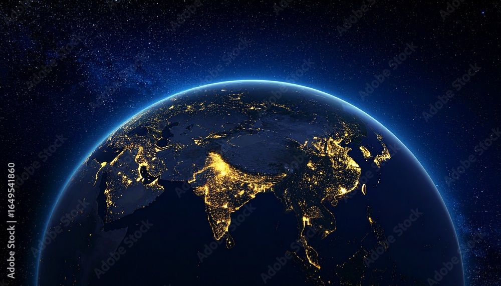 Obraz premium Earth and City Lights