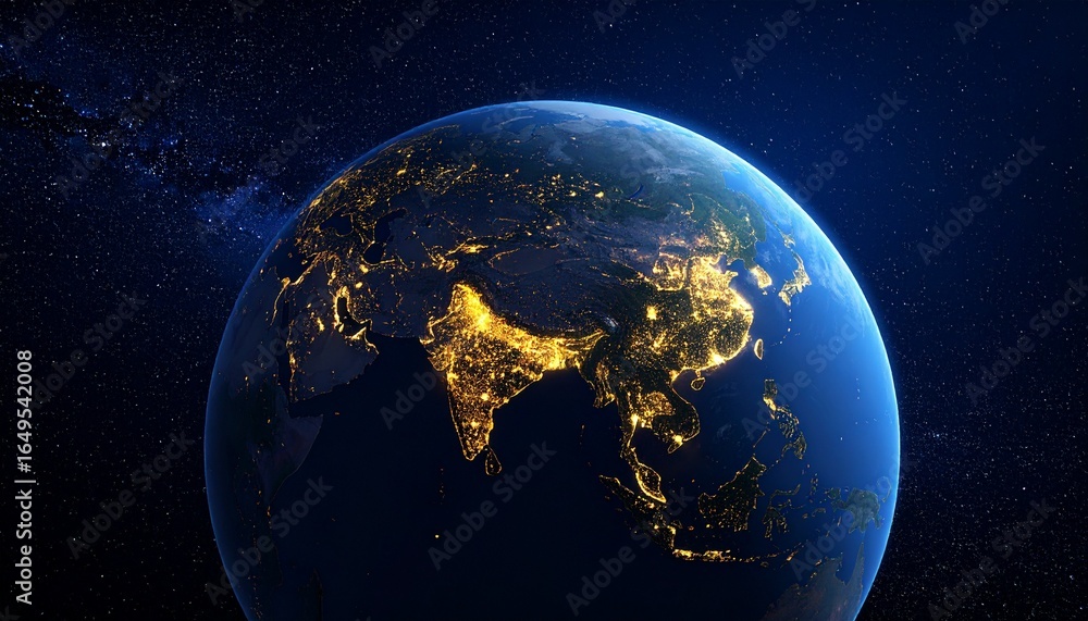 Obraz premium Earth and City Lights