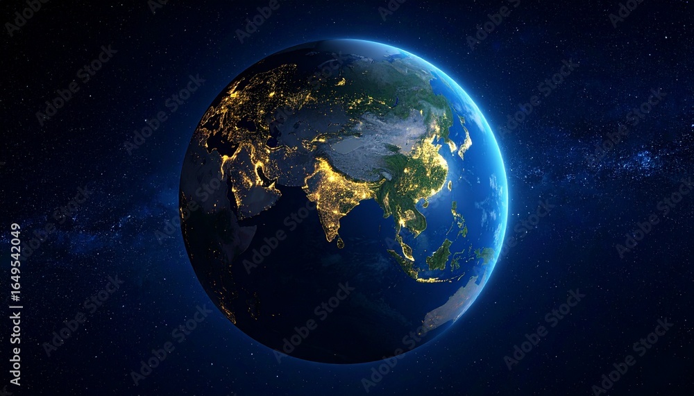 Fototapeta premium Earth and City Lights