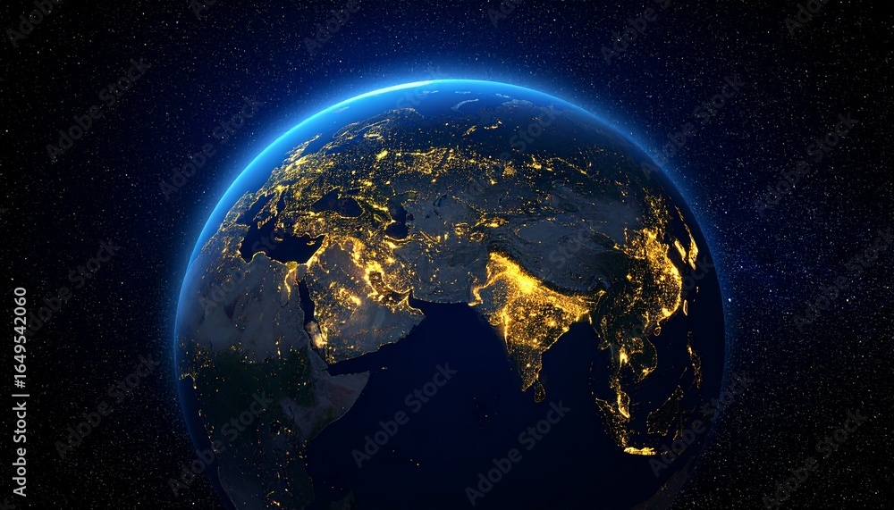 Fototapeta premium Earth and City Lights