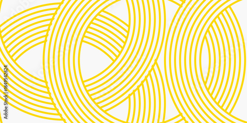 Doodle banner with yellow ramen pattern on white background.