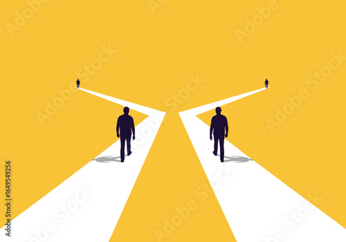 Two paths diverge in a yellow wood representing different future choices for individuals