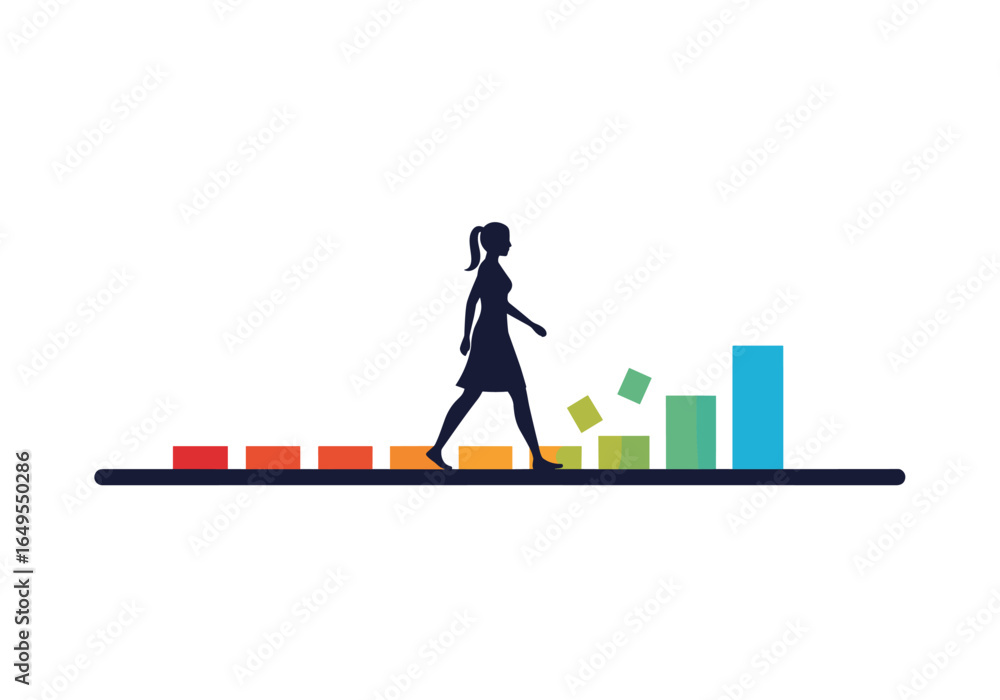 Fototapeta premium Progressive growth strategy for professional career development and personal advancement
