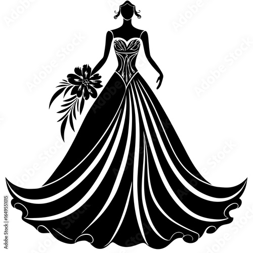 Wedding Dress Silhouette Vector