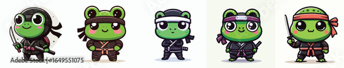 cute vector of a frog in a ninja costume